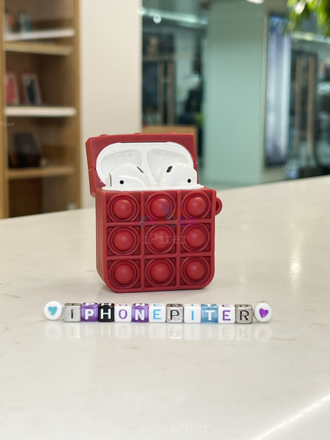 Фото Чехол POP IT для AirPods 2 (Красный), Красный