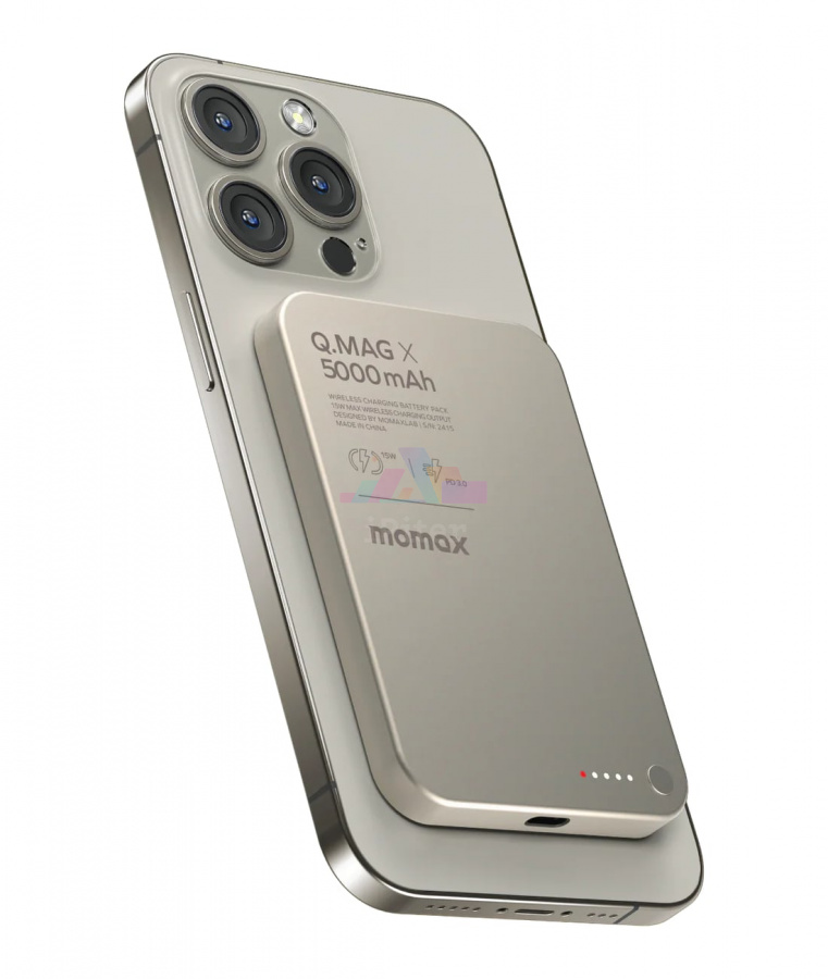 Фото Внешний аккумулятор Momax Q.Mag X MagSafe 5000 mAh (Titanium), Titanium