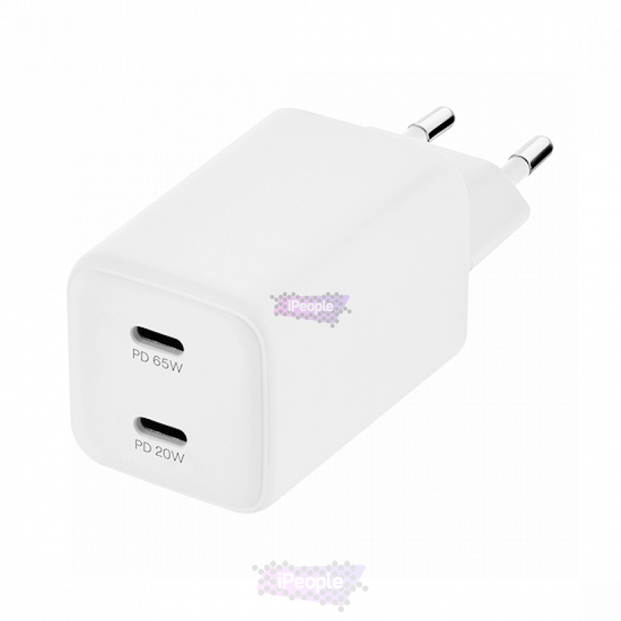 Фото Купить Сетевое зарядное устройство uBear Bridge Wall Charger 65W USB-C (Белый) по низкой цене в