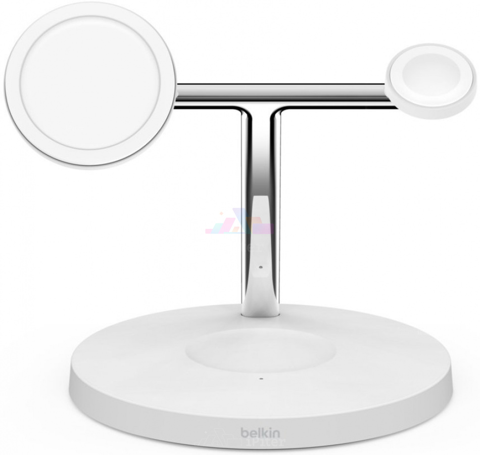 Фото Купить Беспроводная зарядка Belkin Boost Charge Pro 3-in-1 Stand (Белый) по низкой цене в