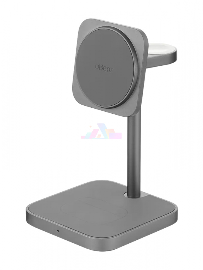 Фото Купить Беспроводная зарядка uBear Evoke Wireless Charger 3-in-1 (Серый) по низкой цене в