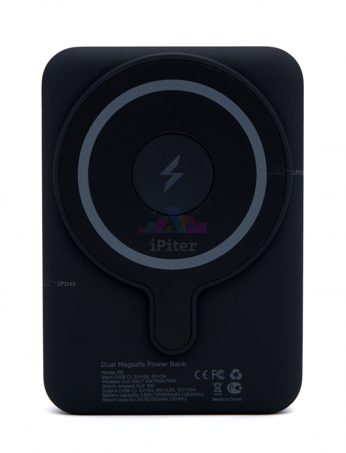 Фото Внешний аккумулятор VLP Dual MagSafe 10000 mAh (Чёрный), Чёрный