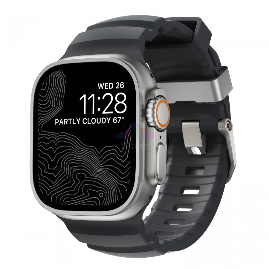 Фото Купить Ремешок Nomad Rocky Point для Apple Watch 45 / 46 / Ultra (Чёрный) по низкой цене в