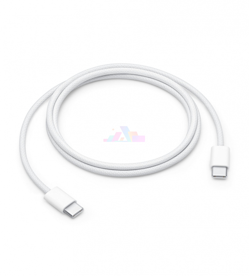 Фото Кабель Плетёный Apple 60W USB-C to USB-C 1м (MQKJ3), Белый