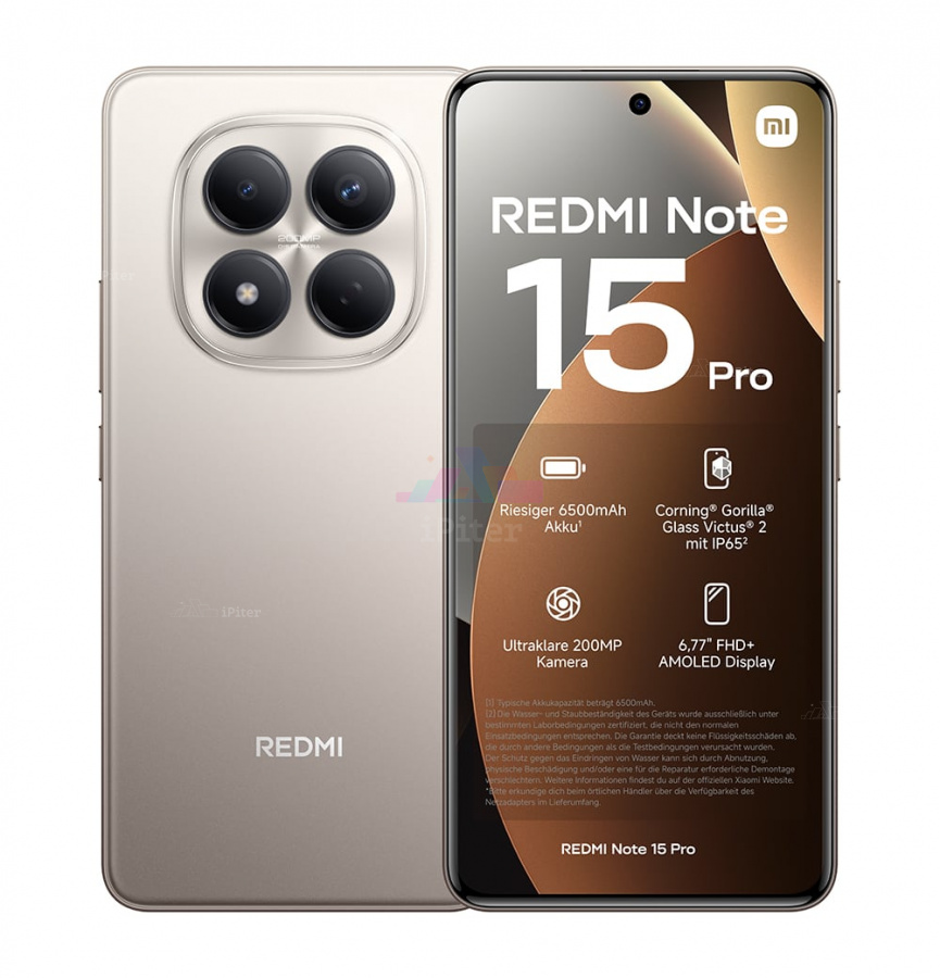 Фото Купить Смартфон Xiaomi Redmi Note 15 Pro 4G 12Gb/256Gb (Titanium) Nano-Sim + Nano-Sim по низкой цене в