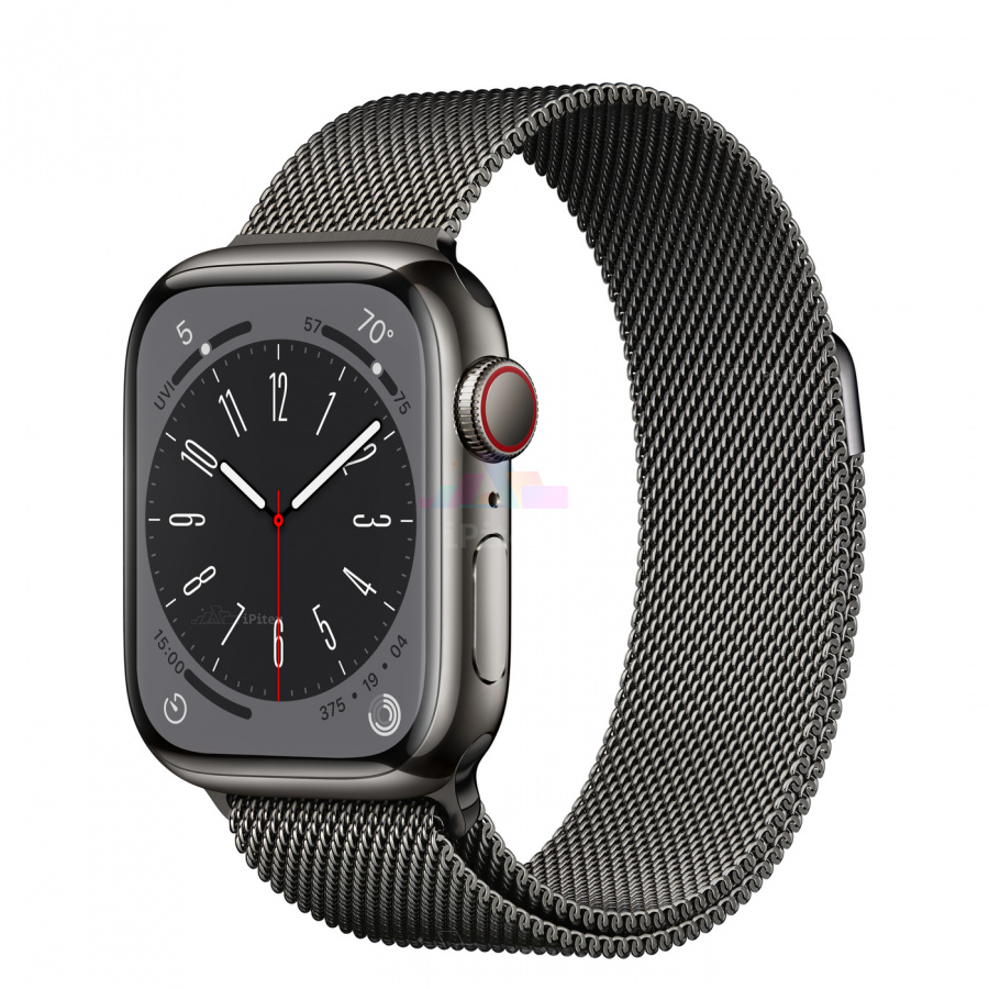 Фото Купить Apple Watch Series 8 <br>41 мм Stainless Steel «Graphite» with Milanese Loop с функцией GPS + Cellular по низкой цене в
