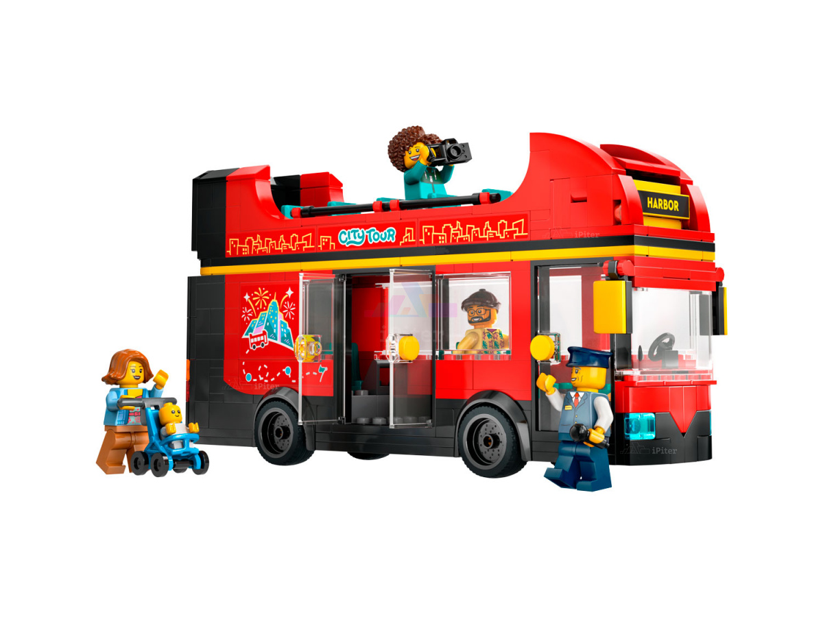 Фото Купить LEGO City 60407 Красный двухэтажный экскурсионный автобус по низкой цене в
