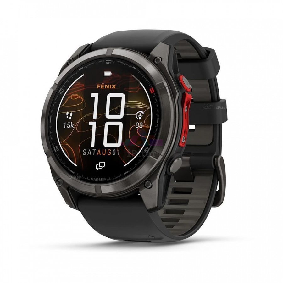 Фото Купить Умные часы Garmin Fenix 8 Pro Microled 51 мм, Sapphire Carbon Gray DLC Titanium Black / Pebble Gray (010-03380-01) по низкой цене в