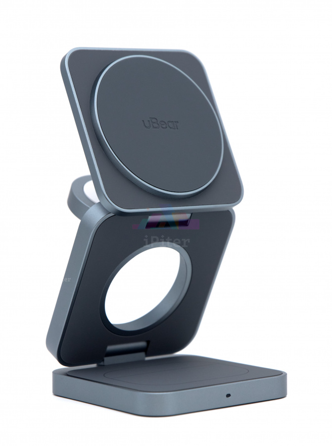 Фото Купить Беспроводная зарядка uBear Balance Wireless Charger 3-in-1 (Серый) по низкой цене в