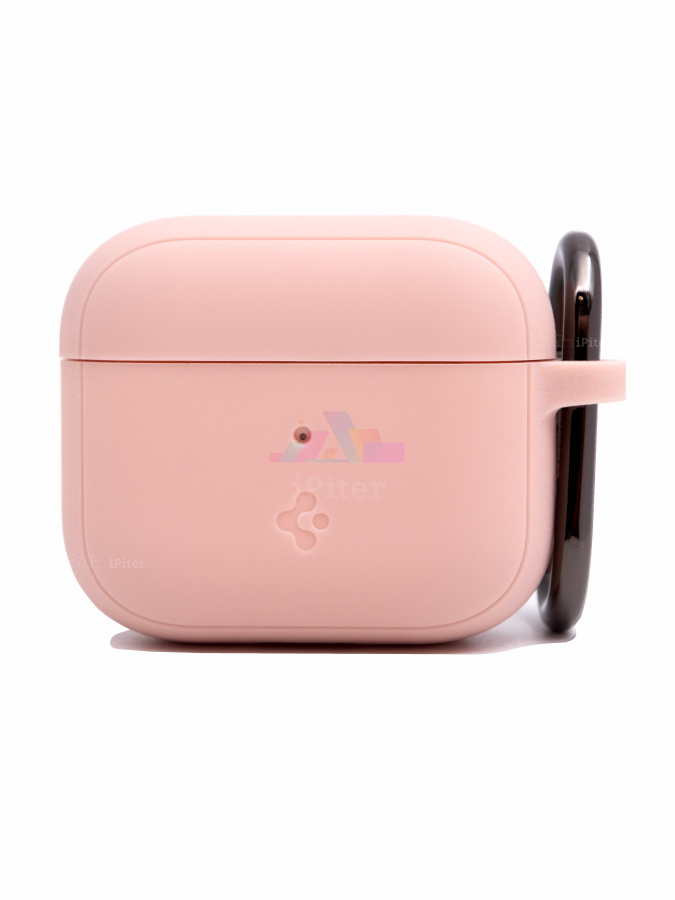 Фото Купить Чехол Spigen Silicone Fit с карабином для AirPods 3 (Персиковый) по низкой цене в