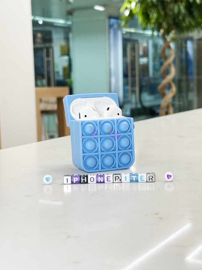 Фото Чехол POP IT для AirPods 2 (Голубой), Голубой