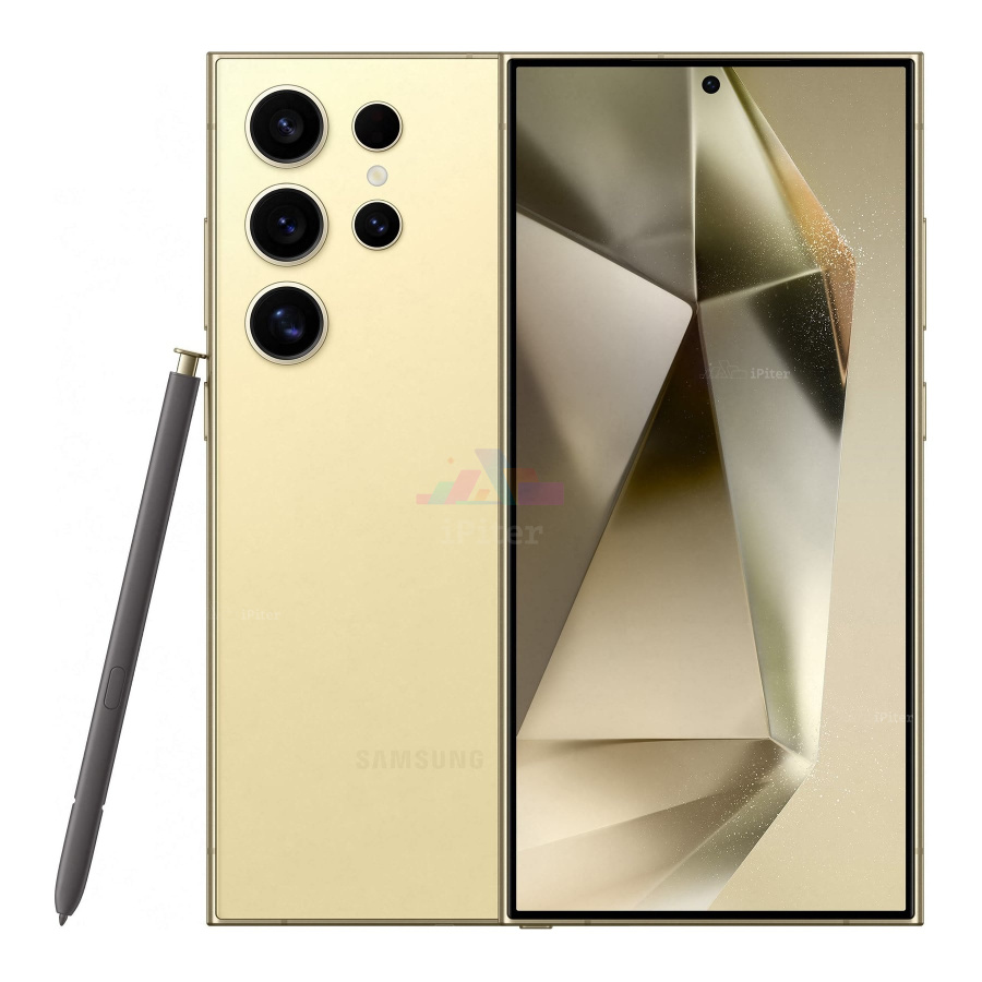 Фото Купить Смартфон Samsung Galaxy S24 Ultra 5G 12Gb/256Gb (Titanium Yellow) SM-S928 (Dual Nano-sim + eSim) по низкой цене в