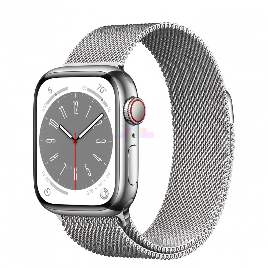 Фото Купить Apple Watch Series 8 <br>41 мм Stainless Steel «Silver» with Milanese Loop с функцией GPS + Cellular по низкой цене в