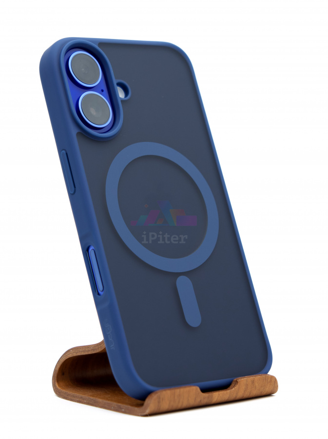 Фото Купить Чехол uBear Cloud case with MagSafe для iPhone 16 Тёмно-синий по низкой цене в