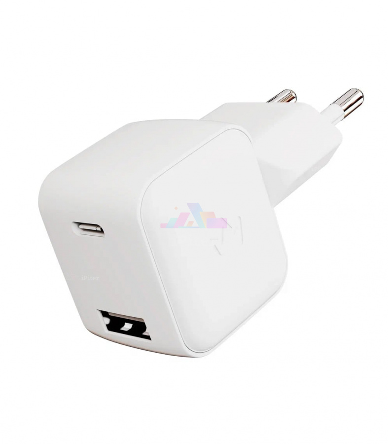 Фото Купить Сетевое зарядное устройство VLP G-Charge 30W USB-C + USB-A (Белый) по низкой цене в