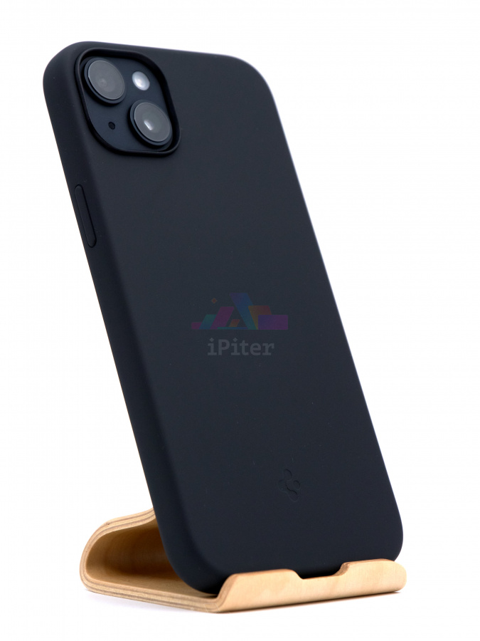 Фото Чехол Spigen Silicone Fit для iPhone 14 Plus, Чёрный