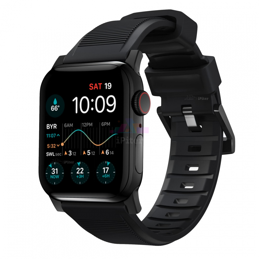 Фото Купить Ремешок Nomad Rugged для Apple Watch 45 / 46 / Ultra (Чёрный) по низкой цене в