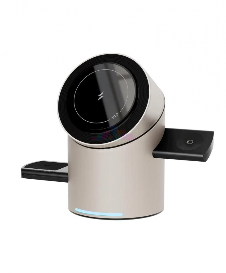 Фото Купить Беспроводная зарядка VLP Tower Power 3-in-1 (Natural Titanium) по низкой цене в