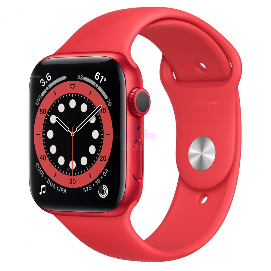Фото Купить Apple Watch Series 6 (M00M3) <br>44 мм, корпус из алюминия цвета (PRODUCT)RED, спортивный ремешок по низкой цене в