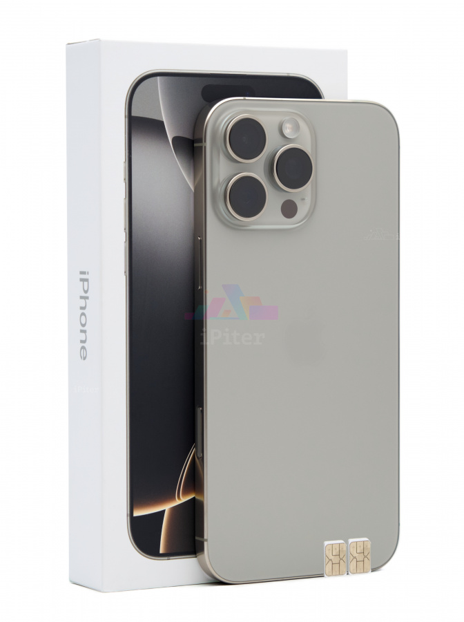 Фото Купить Apple iPhone 16 Pro Max 1Tb <br> Natural Titanium (Природный титан) Nano-Sim + Nano-Sim по низкой цене в