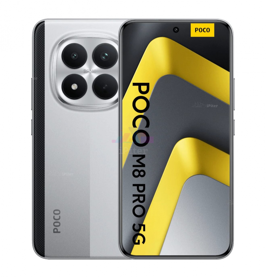 Фото Купить Смартфон Xiaomi Poco M8 Pro 5G 12Gb/512Gb (Silver) Nano-Sim + Nano-Sim по низкой цене в