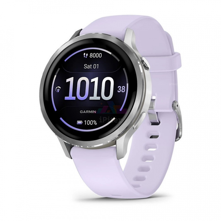 Фото Купить Умные часы Garmin Venu 4 41 мм, Silver / Periwinkle Silicone (010-03013-01) по низкой цене в
