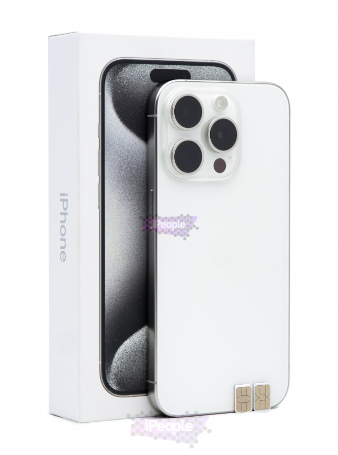Фото Купить Apple iPhone 15 Pro 128Gb <br> White Titanium (Белый титан) Nano-Sim + Nano-Sim по низкой цене в