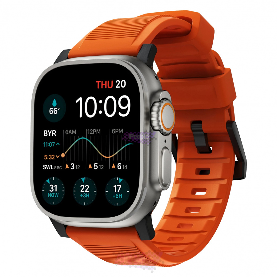 Фото Купить Ремешок Nomad Rugged для Apple Watch 45 / 46 / Ultra (Оранжевый) по низкой цене в