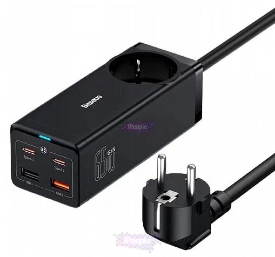 Фото Купить Сетевое зарядное устройство Baseus GaN3 Pro Desktop Powerstrip 65w (Чёрный) по низкой цене в