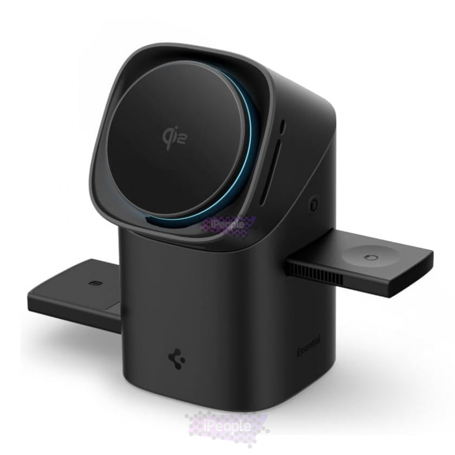 Фото Купить Беспроводная зарядка Spigen Essential Qi2 3-in-1 (Чёрный) по низкой цене в