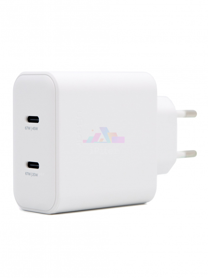 Фото Купить Сетевое зарядное устройство uBear Motion Wall Charger 67W USB-C (Белый) по низкой цене в
