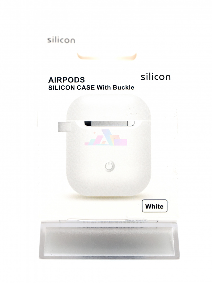 Фото Чехол AirPods Silicon Case с карабином (Белый), Белый