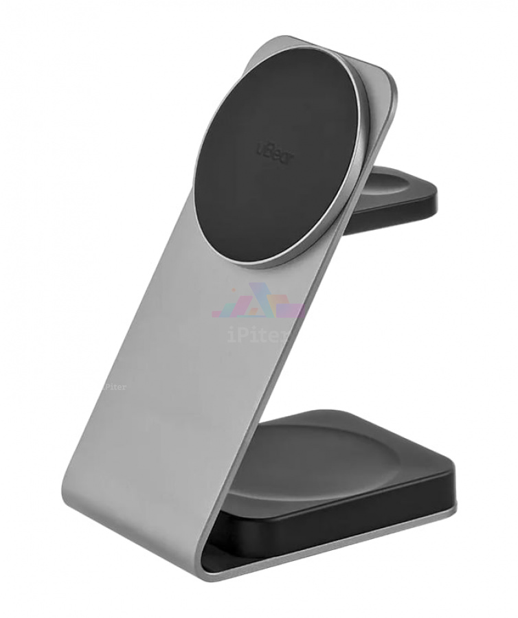 Фото Купить Беспроводная зарядка uBear Level Ultra Wireless Charger 3-in-1 (Серый) по низкой цене в