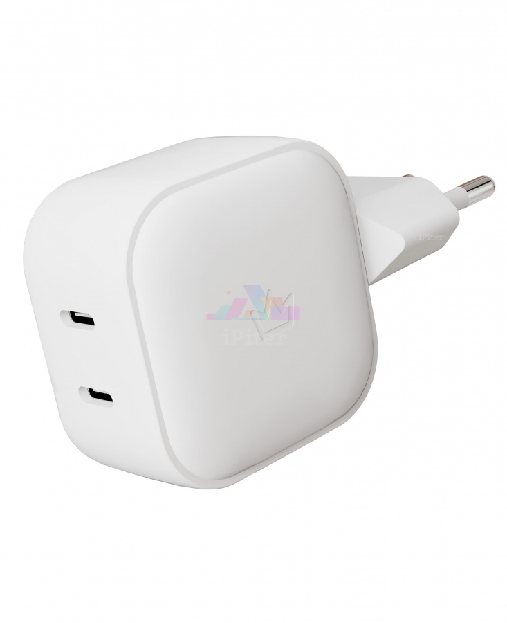 Фото Купить Сетевое зарядное устройство VLP G-Charge 45W USB-C + USB-C (Белый) по низкой цене в