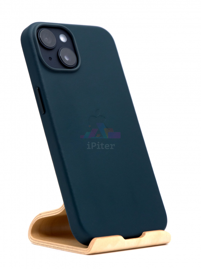 Фото Чехол Apple Leather Case with MagSafe для iPhone 14 MPP53, Тёмно-зелёный