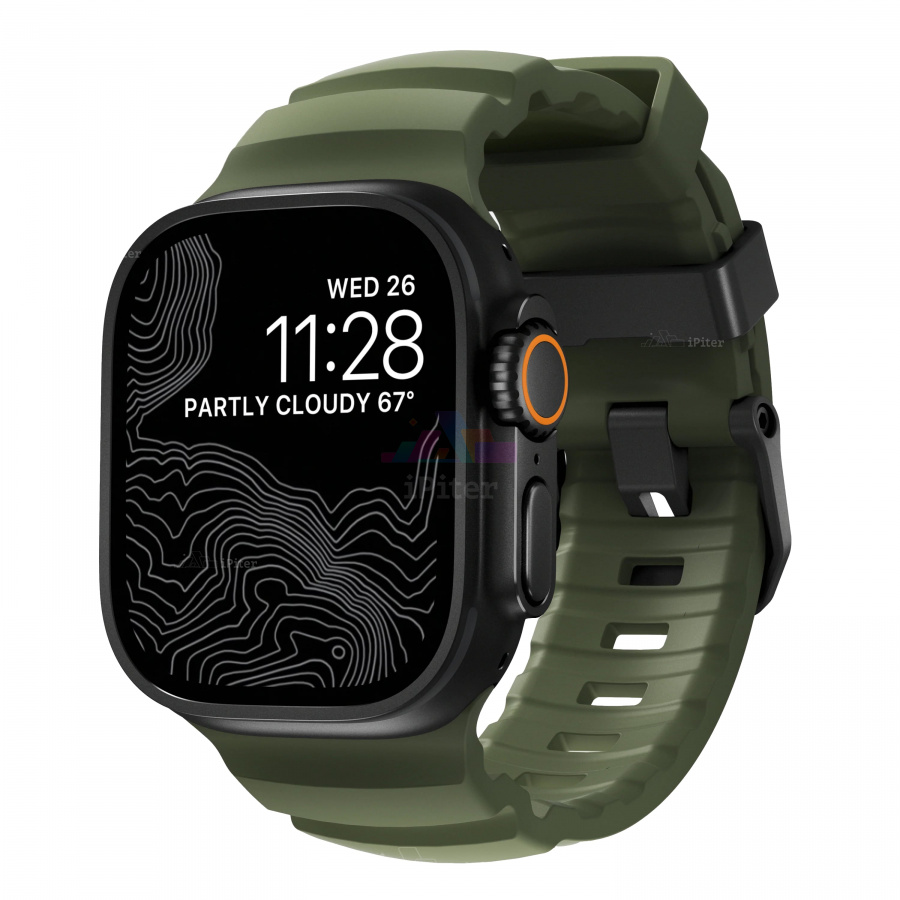 Фото Купить Ремешок Nomad Rocky Point для Apple Watch 45 / 46 / Ultra (Тёмно-зелёный) по низкой цене в