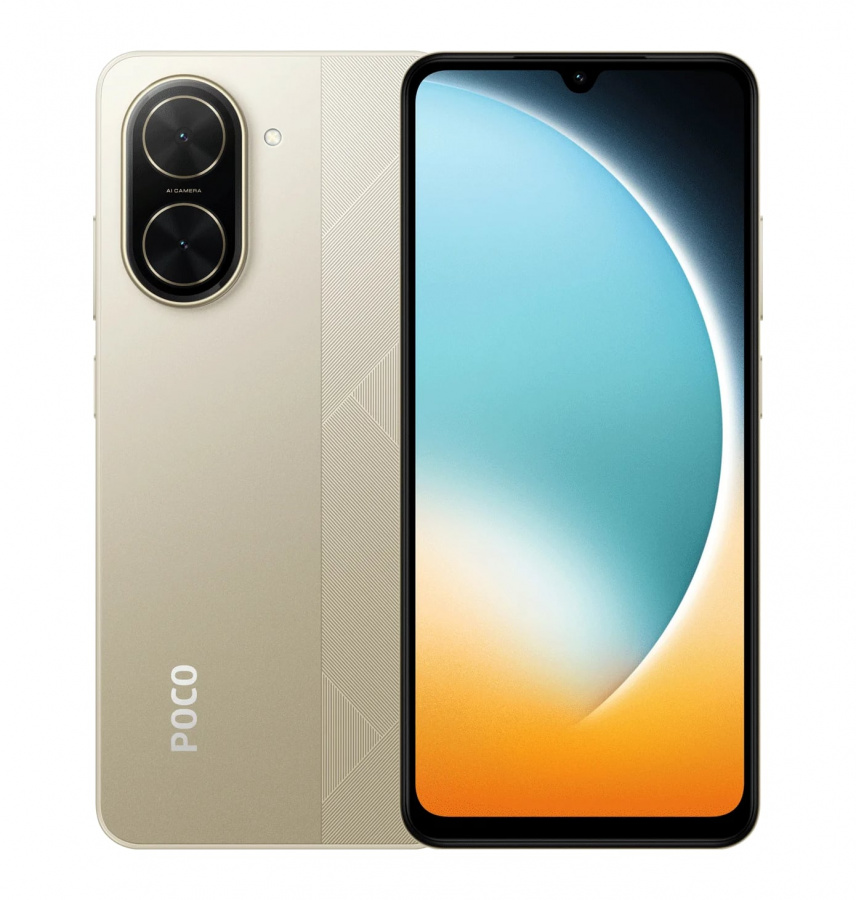 Фото Купить Смартфон Xiaomi Poco C71 4Gb/128Gb (Gold) Nano-Sim + Nano-Sim по низкой цене в