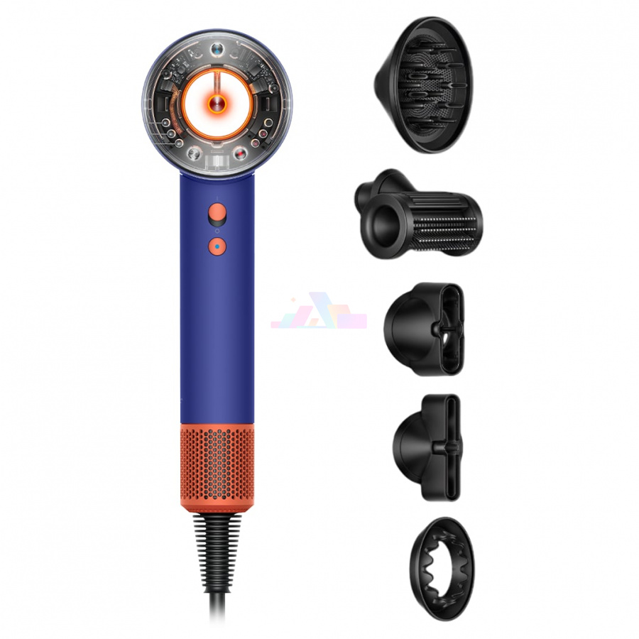 Фото Купить Фен Dyson Supersonic Nural HD16 Vinca Blue/Topaz (5 насадок) по низкой цене в