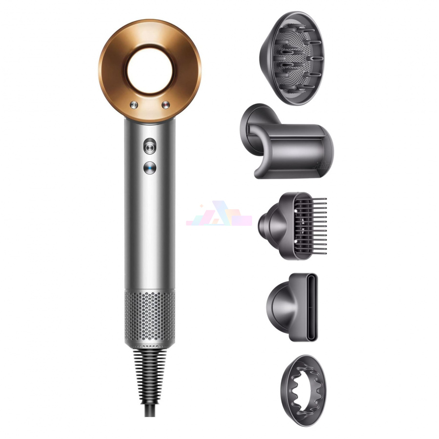 Фото Купить Фен Dyson Supersonic HD07 Nickel/Copper (5 насадок) по низкой цене в