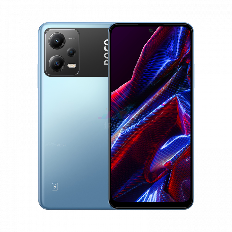 Фото Купить Смартфон Xiaomi Poco X5 5G 6Gb/128Gb (Голубой) Nano-Sim + Nano-Sim по низкой цене в