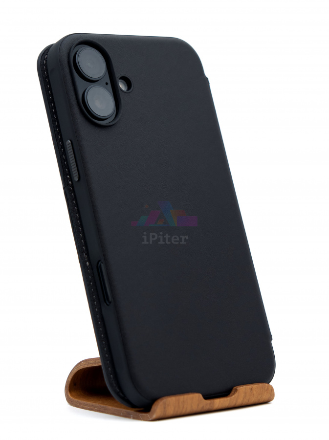 Фото Купить Чехол Nomad Modern Leather Folio для iPhone 16 Plus Чёрный по низкой цене в