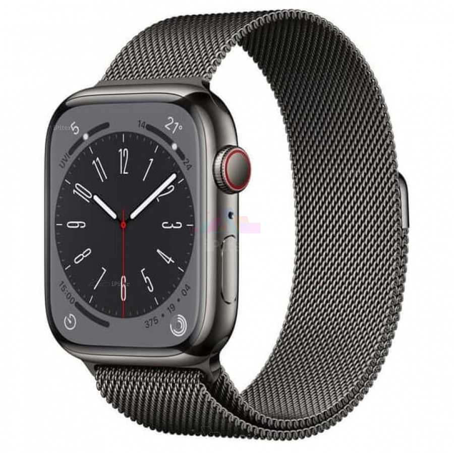 Фото Купить Apple Watch Series 8 <br>45 мм Stainless Steel «Graphite» with Milanese Loop с функцией GPS + Cellular по низкой цене в