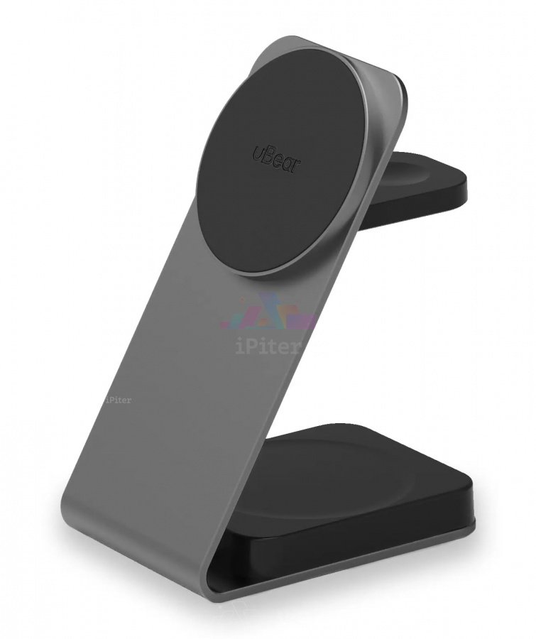 Фото Купить Беспроводная зарядка uBear Level Pro Wireless Charger 3-in-1 (Серый) по низкой цене в