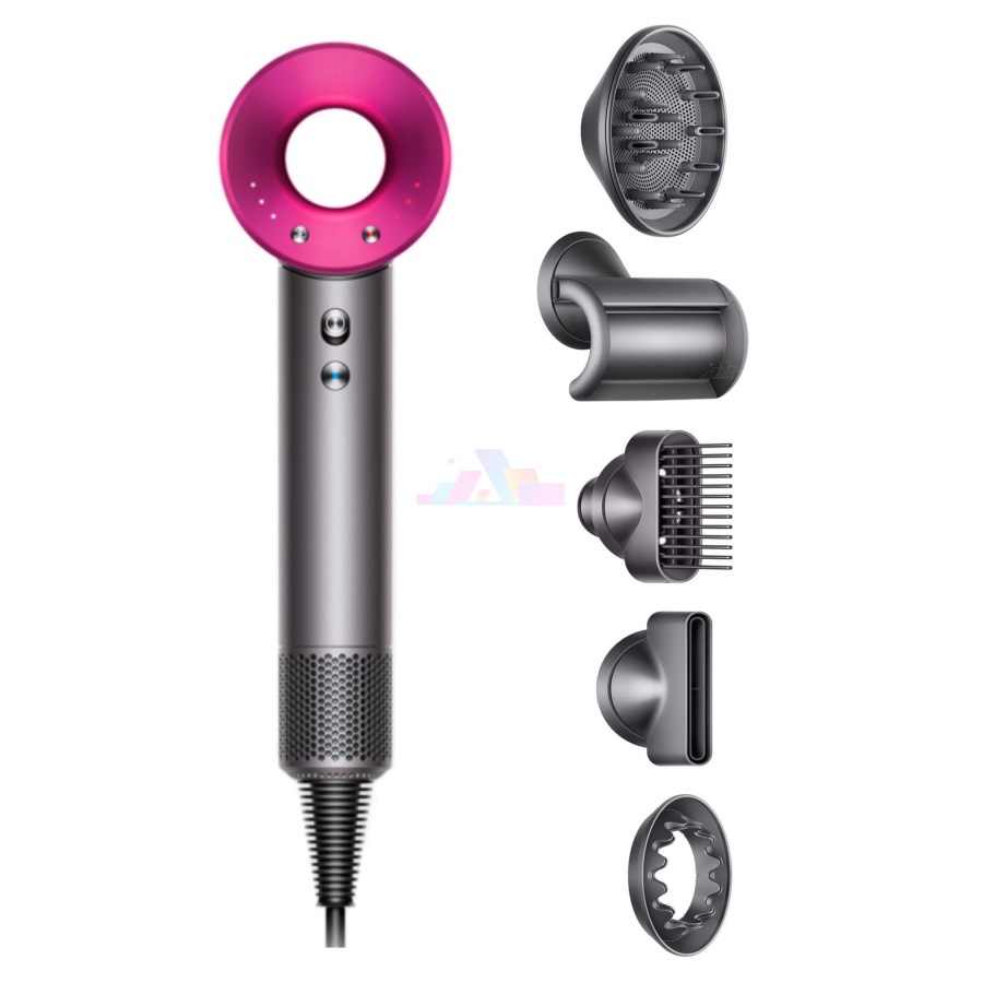 Фото Купить Фен Dyson Supersonic HD07 Iron/Fuchsia (5 насадок) по низкой цене в