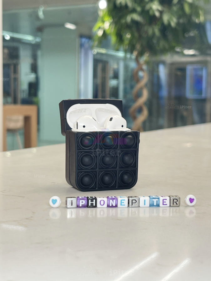 Фото Чехол POP IT для AirPods 2 (Чёрный), Чёрный