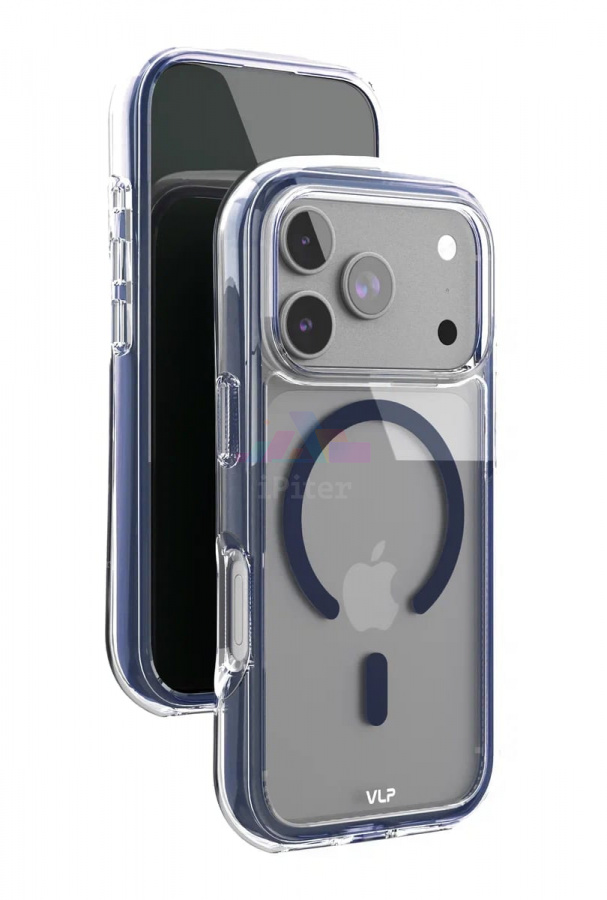 Фото Купить Чехол VLP Bubble case with MagSafe для iPhone 17 Pro (Тёмно-синий) по низкой цене в