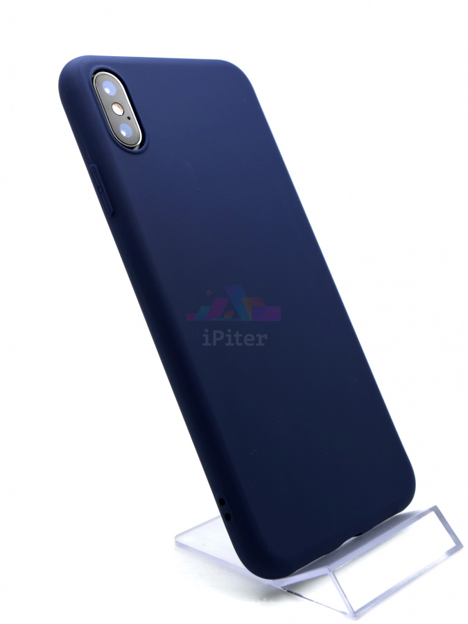 Фото Матовый полиуретановый чехол для iPhone XS Max, Тёмно-синий