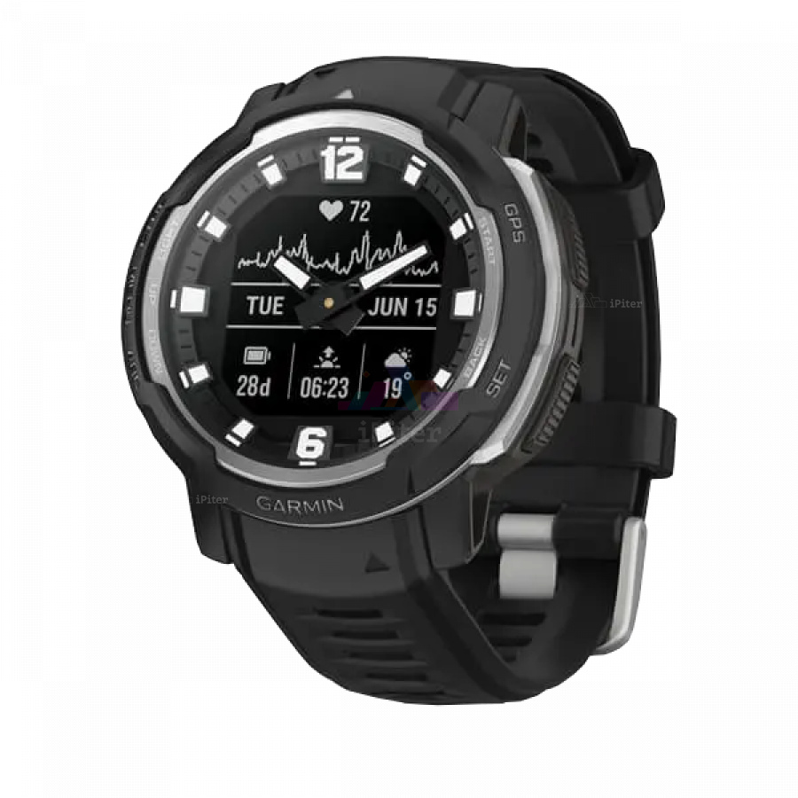 Фото Купить Умные часы Garmin Instinct Crossover Чёрный (010-02730-03) по низкой цене в